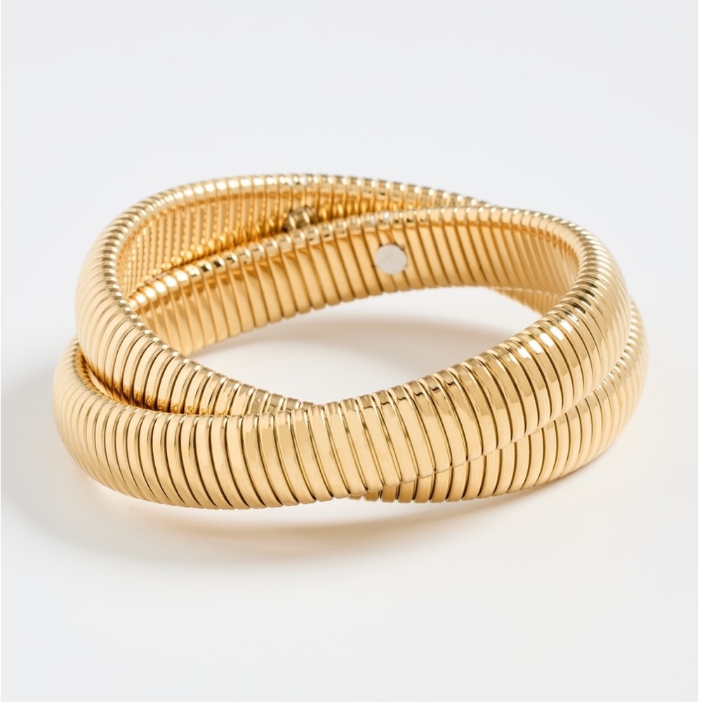 Vintage Double Cobra Stretch Gold Bracelets